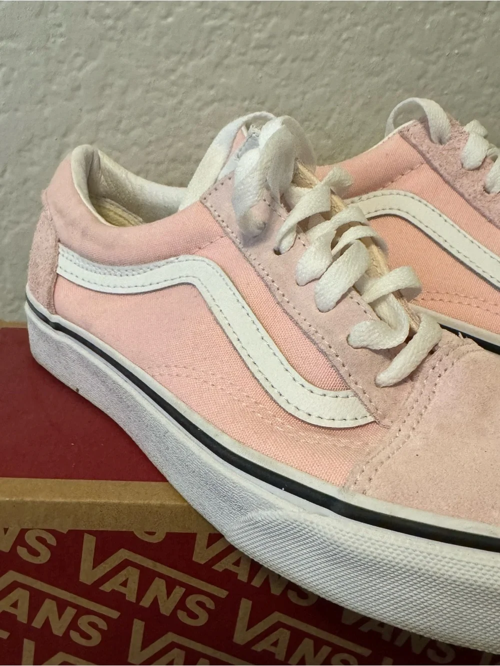 Vans Old Skool Pink and White Low-Top Sneakers